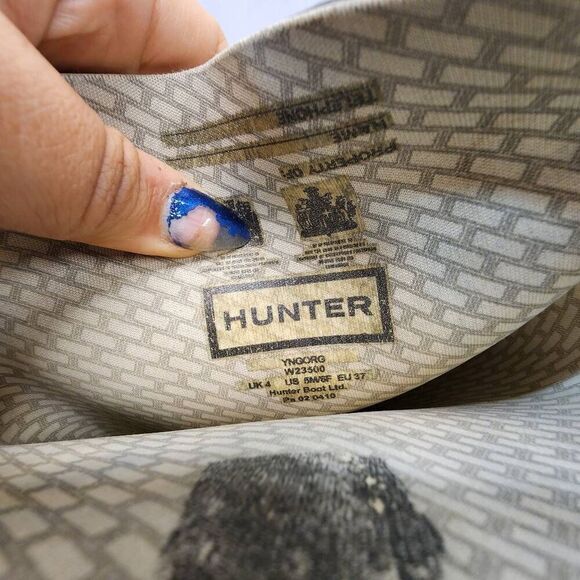 Hunter Black Tall Rubber Rain Boots Size Unisex 5M/6F - Picture 10 of 11